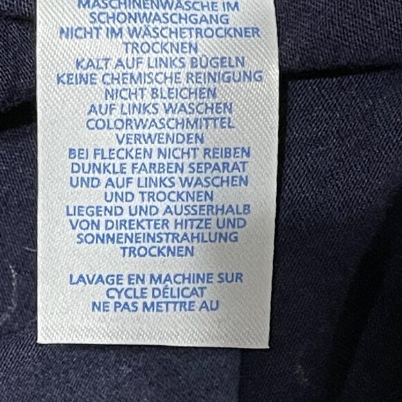 Boden Navy Polka Dot Long Sleeve Top UK18 US14 Tencel & Cotton Blend - Picture 7 of 9